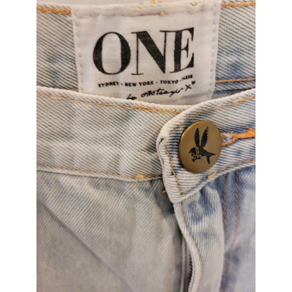 One Teaspoon Super Baggies Low Waist Tapered Leg Light Wash Distressed Size 26 - Picture 2 of 6